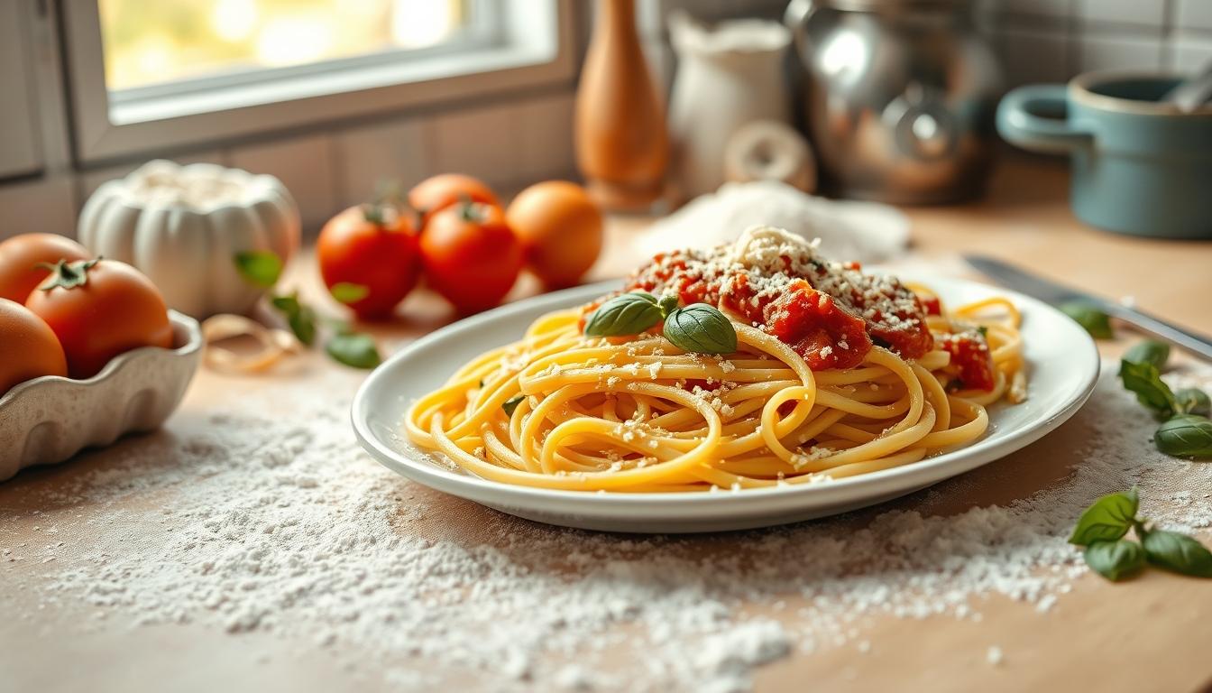 Quick weeknight dinner prepared in a home kitchen