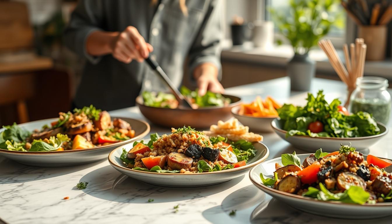 Seasonal meal prepared in a home kitchen