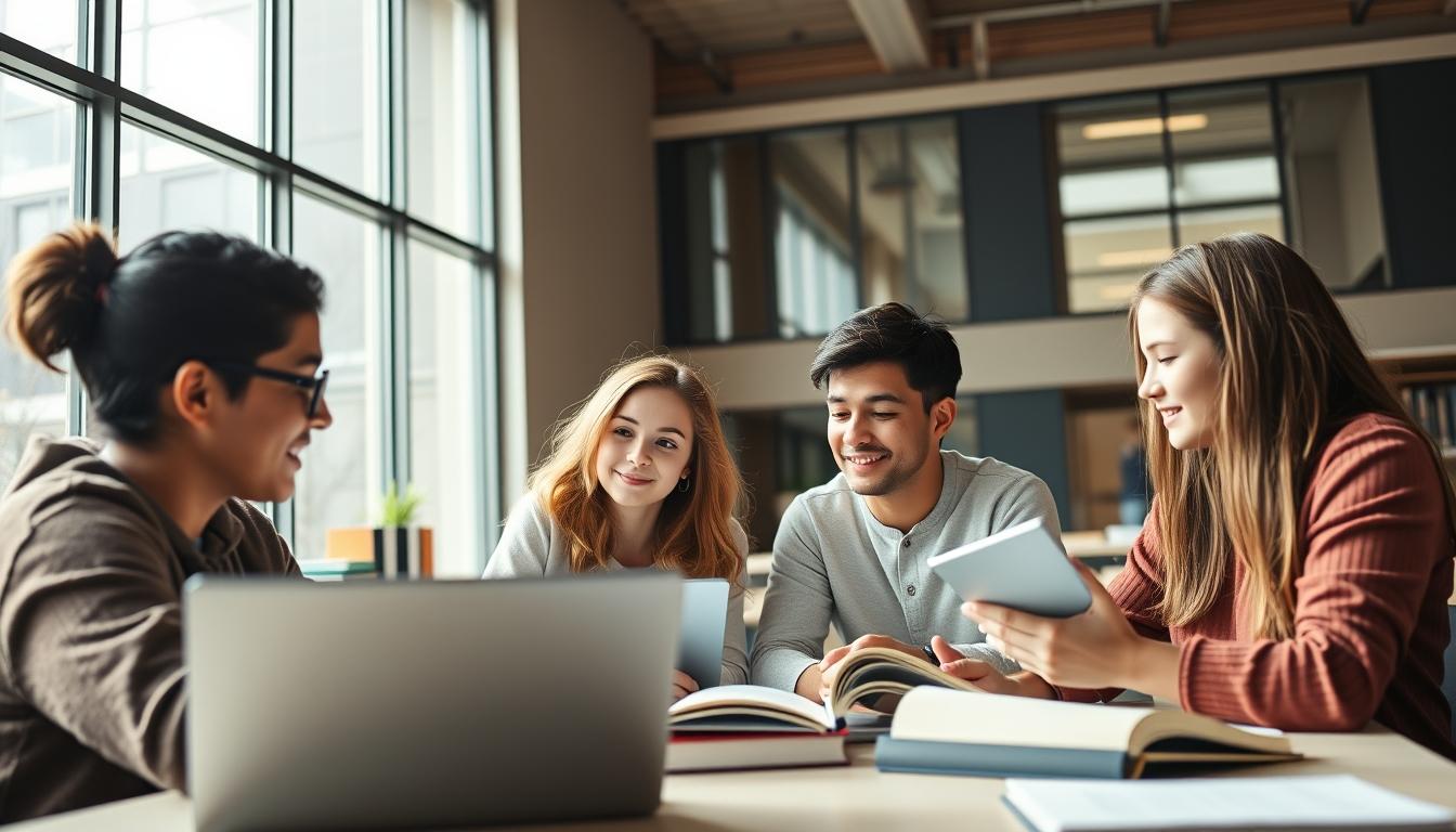 Student preparing for exams with study materials
